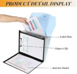 Portable Organizer Bag - 13-Pocket Document Folder for School & Office Supplies, Durable PP Material Waterproof Plastic Document Holder, Multi-Layer Bill and Test Paper Storage (Sky Blue) - Image 3