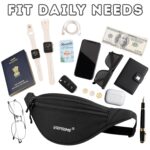VRPRIME Waist Bag for Men Side Bag | Fanny Waist Pouch Pack | Travel Side Sling Waist Bag | Travel Essentials for Running, Riding a Bike (Black) - Image 5