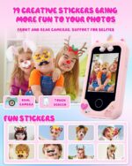 CADDLE & TOES Kids Smartphone for Girls Boys, Christmas Birthday Gifts for Girls Boys Age 3-10, Kids Toy Cellphone, 2.8" Touchscreen, Learning Play Toy Phone with Dual Camera, Game, Music Player, Pink - Image 6