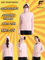 FABSPORTS Women's UV Protection Sun Screen Jacket, Full Zip Sun Protection Clothing, Lightweight with UPF 50+ Protection for Outdoors, with Pockets, Sun Protective Clothing for Women - Image 4