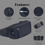 Waist Pack Bag Fanny Pack for Men & Women with Adjustable Strap for Outdoors Workout Traveling Casual Hands-Free Wallets Running Hiking Cycling (Black) - Image 5