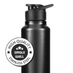 Borosil 840 ml Hydra Sipfresh Galaxy Stainless Steel Water Bottle | ISI Certified, Made in India | Single Wall, Leakproof| Bottle for Office, School, College & Gym | 1 Year Warranty | Black - Image 3