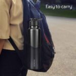 Borosil 840 ml Hydra Sipfresh Galaxy Stainless Steel Water Bottle | ISI Certified, Made in India | Single Wall, Leakproof| Bottle for Office, School, College & Gym | 1 Year Warranty | Black - Image 5