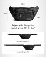GoTrippin by Destinio Waist Bags for Men Women- Premium Stitching, Branded Zippers, Waterproof Pocket, RFID Safe- Large Fanny Pack for Hiking Travel, Money Belt (Polyester, Black) - Image 4