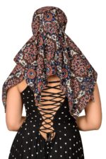 Scarf Face Cover Mask Sun Protection Hair,Head, Neck, Nose Safety Head Wrap Scarf For Women Girls Daily Use Dupatta Hijab Double Layer Cotton Printed Kalamkari - Image 4