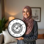 Auromin Surah Al Ikhlas Glass Islamic Wall Clock for Living Room | Muslim Arabic Calligraphy Wall Watch Big Size for Home Decor | Islamic Decorative Item, Gift for Muslims & Housewarming - Image 3