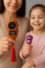 Combo Wooden Digital Finger Counter wit Small LED Display Adjustable Finger Tally Counter for Chanting Meditation & Tasbih Counting Use for naam jaap Mantra Jap jaap Counter Multicolor - Image 4