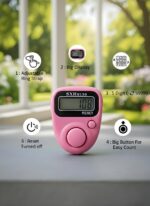 Digital Finger Tally Counter with LCD Display, Portable Hand Click Counter for Prayer, Chanting, Gym, Counting, Stitching, Meditation, Automatic Tasbeeh Counter with Reset Button (511 Ring-Green) - Image 3