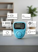 Digital Finger Tally Counter with LCD Display, Portable Hand Click Counter for Prayer, Chanting, Gym, Counting, Stitching, Meditation, Automatic Tasbeeh Counter with Reset Button (511 Ring-Green) - Image 5