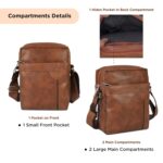 NFI essentials Leather Sling Bag for Men Crossbody Hand Bag Chest Sling Bag Side Shoulder Bag Stylish Travel Leather Slings Corporate Gift Item Passport Sling Messenger Office Side Bag (Tan) - Image 3