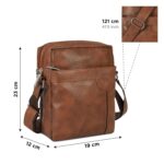 NFI essentials Leather Sling Bag for Men Crossbody Hand Bag Chest Sling Bag Side Shoulder Bag Stylish Travel Leather Slings Corporate Gift Item Passport Sling Messenger Office Side Bag (Tan) - Image 5