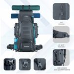 TRAWOC WILDWING 95L (80+15) Internal Frame Trekking Backpack with 15L Detachable Daypack, Rain Cover, Shoe Compartment & Adjustable Fit. Large Rucksack for Travel, Hiking & Camping | 3-Year Warranty - Image 3