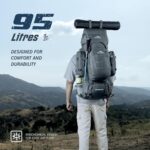 TRAWOC WILDWING 95L (80+15) Internal Frame Trekking Backpack with 15L Detachable Daypack, Rain Cover, Shoe Compartment & Adjustable Fit. Large Rucksack for Travel, Hiking & Camping | 3-Year Warranty - Image 7