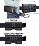 Universal Smart Mobile Phone Case Holster Pouch Belt Clip Cases Waist Bag Pack for Mobile 6.8 inch Phone Holder - Black - Image 3