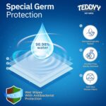 Teddyy Soft Cleansing Baby Wet Wipes with Lid | 360 Wipes | Special Germ Protection | Anti - Rash | Enriched With Aloe Vera and Vitamin E | 72 Wipes x 5 Packs - Image 3