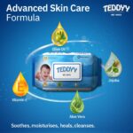 Teddyy Soft Cleansing Baby Wet Wipes with Lid | 360 Wipes | Special Germ Protection | Anti - Rash | Enriched With Aloe Vera and Vitamin E | 72 Wipes x 5 Packs - Image 4
