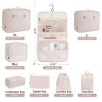 Porslin Travel Packing Organizers 8-Piece Luggage Organiser Set with Travel Cubes for Packing Clothes, Mesh Travel Bag Organiser with Toiletry, Shoe & Laundry Bags, Travel Organizer Pouch for Clothes - Image 3