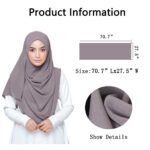 LMVERNA Solid Color Bubble Chiffon Scarf for Women Fashion Soft Hijab Long Scarf Wrap Scarves - Image 3