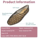 HEVA Women's Jelly Mesh Flats Breathable Clear Hollow Shoes Summer Beach Jellies Ballet Sandals - Image 3