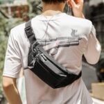 Ketmart Waist Pack Travel Handy Hiking Zip Pouch Document Money Phone Belt Sport Bag for Men and Women and Adult Leather (Black) - Image 3