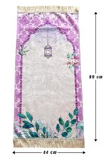 ihvan online, Kids Prayer Mat, Muslim Prayer Rug for Kid, Islamic Gifts for Kids, Design Janamaz Sajadah, Soft Salah Mat Carpet for Kids, Travel Praying Rug, Pink-White Kaaba - Image 3