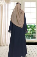 Black Abaya Embroidery Work Burqa For Women Elegant Modest Islamic Naqab Stylish Dubai Abaya Wear Full Length Islamic Wear - Image 6