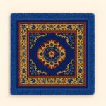 Blessberries Velvet Pooja Mat 24x24 Inch | Printed Square Prayer Mat for Home Mandir | Soft & Durable Aasan for Puja Traditional Floor Mat for Temple Use | (Blue, Pack of 1) - Image 4