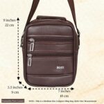Pramadda Pure Luxury Tourister Leather 9 inch Sling Bag For Men | Chest Crossbody Side Beg | Mobile Passport Document Sling Travel Pouch waterproof | corporate gift item. - Image 3