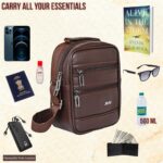 Pramadda Pure Luxury Tourister Leather 9 inch Sling Bag For Men | Chest Crossbody Side Beg | Mobile Passport Document Sling Travel Pouch waterproof | corporate gift item. - Image 4