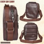 Pramadda Pure Luxury Tourister Leather 9 inch Sling Bag For Men | Chest Crossbody Side Beg | Mobile Passport Document Sling Travel Pouch waterproof | corporate gift item. - Image 6