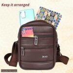 Pramadda Pure Luxury Tourister Leather 9 inch Sling Bag For Men | Chest Crossbody Side Beg | Mobile Passport Document Sling Travel Pouch waterproof | corporate gift item. - Image 9