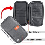 DAHSHA RFID Travel Family Passport Holder Wallet Organizer for Credit Debit Card Boarding Pass with Removable Hand Strap for Men and Women (Grey, 13 x 3 x 23 Cm) - Image 4