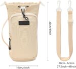 Nylon Sports Water Bottle Holder with Shoulder Strap - Durable Insulated Bottle Carrier for 32oz Bottles - Ideal for Hiking and Sports with Multifunctional Front Pocket (Baige) - Image 3