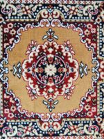 Velvet Fabric elvet Pooja Mat for Sitting On Floor | Comfortable Eating Aasan for Home | Decorative Sitting Mat for Meditation & Mandir | Floral - Purple & Beige - Image 4