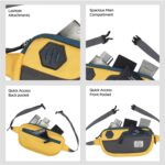 Harissons Orbito Water Resistant Waist Bag for Men & Women | Fanny Waist Pouch Pack | Ideal for Hiking, Travel, Camping & Outdoor Sports Activities (Yellow & Grey) - Image 4