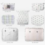 House of Quirk 7Pcs Set Travel Organizer Packing Cubes Lightweight Travel Luggage Organizers With Laundry Bag Or Toiletry Bag (White Cactus, Fabric), 30 cm, 12 cm - Image 3
