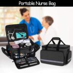 AHM Nylon Medical Supplies, Nurse, Doctor Instrument Bag With Handle And Shoulder Strap For Home Health Care, Car, School, Hospital Visit, Travel, Or Emergency Event. (Grey) - Image 3