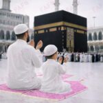 Combo of 2 Janamaz Velvet Prayer Mat | 1 Kid + Adult (Pack of 2) | Soft Thick Islamic Prayer Rug Set for Children & Grown Ups | Premium Namaz Mat for Home, Ramdan, Hajj and Umrah (Pink) - Image 4