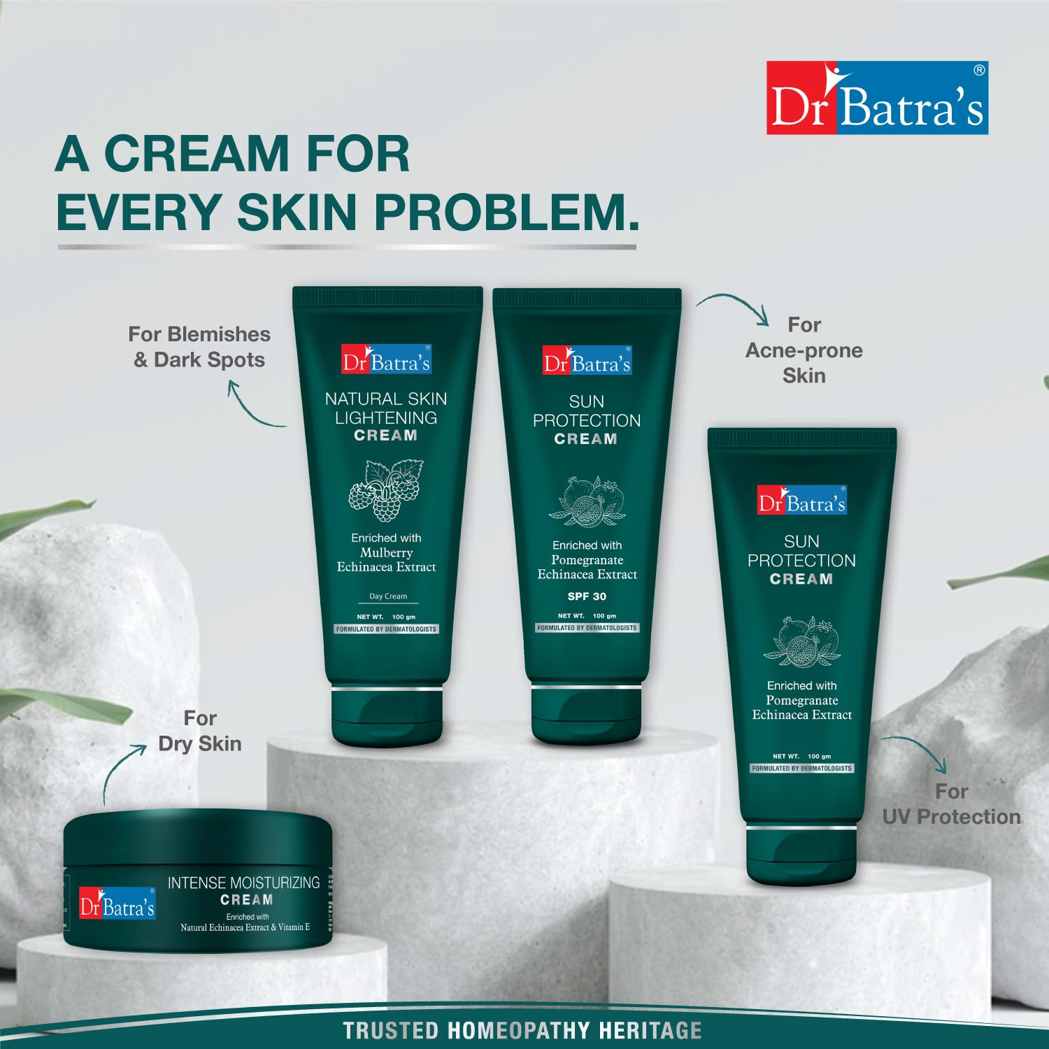 Dr Batra's Sun Protection Cream Spf 30 Sunscreen For All Skin Type - 100G, Enriched With Echinacea, Suitable For Indian Condition, Prevention From Skin Ageing, Product For Women - Image 8