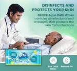 Glider Bed Bath Wipes | Adult Wet Wipes | 6 Packs | 60 Wipes | Antibacterial, Aloe Vera & Vitamin-Infused Cleansing Bath Towels - Image 4