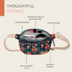 Hamelin Vento Arc Crossbody Waist Bag for Women | Slim & Stylish Canvas Waist Pouch | 2-Pocket Fanny Pack with Zippers |Lightweight Chest Sling|Travel Shoulder Belt Purse for Daily Use| Topical Summer - Image 6