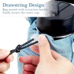 Nylon Sports Water Bottle Holder with Shoulder Strap - Durable Insulated Bottle Carrier for 32oz Bottles - Ideal for Hiking and Sports with Multifunctional Front Pocket (Blue) - Image 5