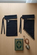 Premium Black Niqab for Women, Soft Breathable Fabric, Adjustable Tie-Up, Full Face Cover, Islamic Modest Wear with Rhinestone Bow Charm - Image 5