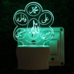 UKANI Islamic PANJATAN 3D Illusion Acrylic Night Lamp, 7 Colors RGB Auto Colour Changing LED Plug and Play Night Light, Office Light, Best Gift - Pack of 1 (SD146,Multicolour, 3 Inch) - Image 4