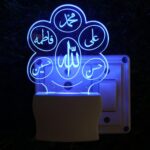 UKANI Islamic PANJATAN 3D Illusion Acrylic Night Lamp, 7 Colors RGB Auto Colour Changing LED Plug and Play Night Light, Office Light, Best Gift - Pack of 1 (SD146,Multicolour, 3 Inch) - Image 5