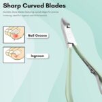 Beauté Secrets Nail Cutter Set, 18 Pieces Grooming Kit (Eyebrow Razor, Tweezer, Hair Plucker, Baby Nail Cutter, Ear Cleaner,Nail Cleaner,) Pedicure Gift for Men and Women (Green) - Image 5