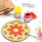 Intelliskills 3-in-1 Premium Tea Coaster Painting Kit for Kids–DIY Mandala, Madhubani&Pichwai Art–Non-Toxic, DIY Art&Craft Kit with Brush&Stand for 3+ Years, Painting Kit for Girls&Boys, Birthday Gift - Image 3