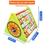 Shumee 5‑in‑1 Wooden STEM Activity Triangle for Kids | Learning Toy with Abacus, Alphabet, Numbers & Clock | Educational Montessori Toy | Gift for Toddlers | Abacus and Gear Cube | Toys for Babies - Image 6