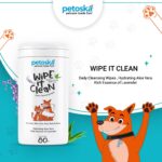 PETOSKA Wipe it Clean 80 N | Pet Wipes for Dogs, Cats & All Pets | Aloe Vera & Fresh Lavender | Dry Bath, Ear & Paw | Wet Wipes for Cleaning & Deodorizing | Hygiene Cleaning Essentials, 15 x 20 cm - Image 3