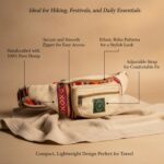 Waist Bag for Men & Women | Adjustable Belt Bag Hemp-Cotton Fanny Pack | Travel Running Hiking Outdoor Crossbody Chest Sling | Eco-Friendly Lightweight Waist Bag with Multiple Zipper Pockets - Image 3